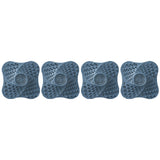 4Pcs Shower Silicone Hair Stopper with Suction Cup Blue