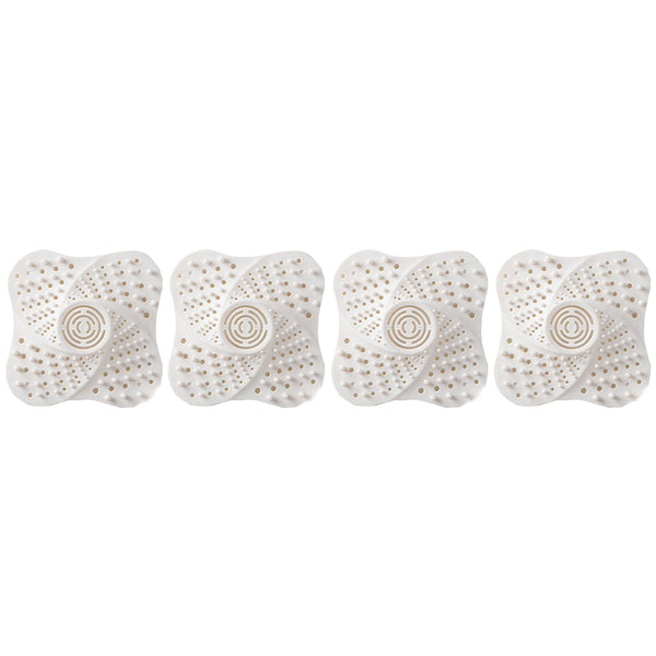 4Pcs Shower Silicone Hair Stopper with Suction Cup White