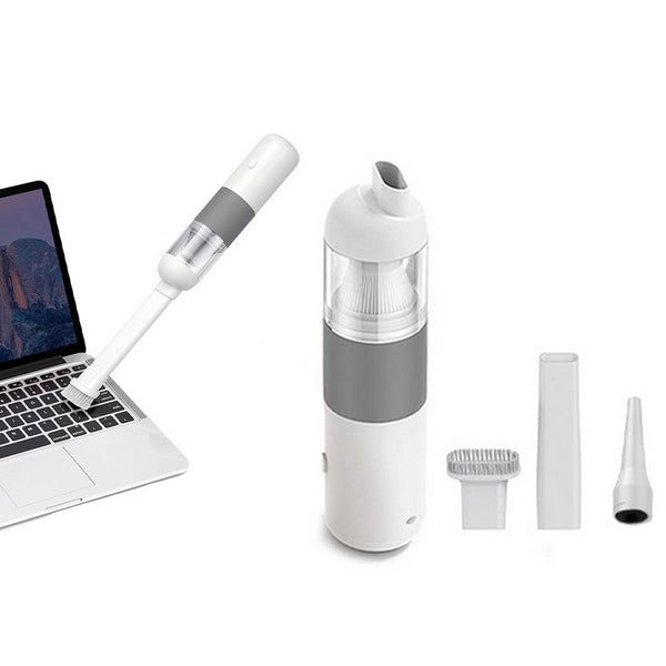 Wireless Vacuum Cleaner Car Handheld Vacuum Mini Power USB Rechargeable-White