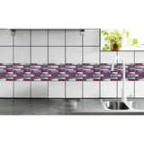 2Pcs Self-Adhesive Imitation Marbling Tile Stickers Purple