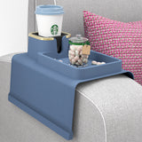 Silicone Sofa Arm Cup Holder Tray -Blue