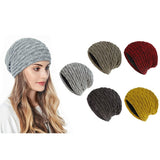 FancyGrab Unisex Fleece-Lined Knit Slouchy Beanie Hat Grey