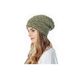FancyGrab Unisex Fleece-Lined Knit Slouchy Beanie Hat Green