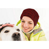 FancyGrab Unisex Fleece-Lined Knit Slouchy Beanie Hat Red