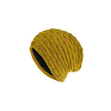 FancyGrab Unisex Fleece-Lined Knit Slouchy Beanie Hat Yellow