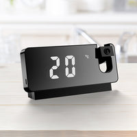 Digital Projection Alarm Clock Black