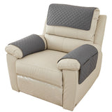3 Piece Set Chaise Longue Pillow Pad Armrest Pad Washable Detachable Pad Armrest with Storage Pocket Dark Gray