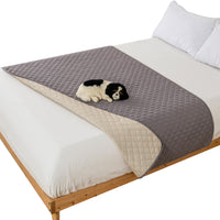 Water Repellent Quilted Mattress Bed Cover Fitted Sheet Dog Furniture Protector Light Grey