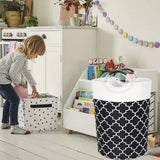 82L Laundry Basket Laundry Hamper Bag Washing Bin Clothes Bag Foldable Black