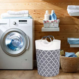 82L Laundry Basket Laundry Hamper Bag Washing Bin Clothes Bag Foldable Gray