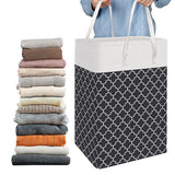 75L Laundry Baskets Laundry Hamper with Long Handles Collapsible Clothes Hamper-Black
