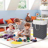 75L Laundry Baskets Laundry Hamper with Long Handles Collapsible Clothes Hamper-Black