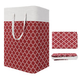 75L Laundry Baskets Laundry Hamper with Long Handles Collapsible Clothes Hamper-Red