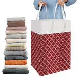 75L Laundry Baskets Laundry Hamper with Long Handles Collapsible Clothes Hamper-Red