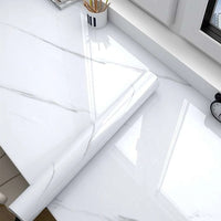 10M Marble Wall Sticker Decor Roll Wallpaper Self Adhesive Contact Paper-White