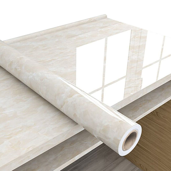 10M Marble Wall Sticker Decor Roll Wallpaper Self Adhesive Contact Paper-Yellow
