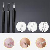 10 Pcs Black Head Remover Pimple Popper Tool Kit Black