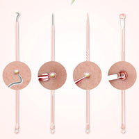 10 Pcs Black Head Remover Pimple Popper Tool Kit Pink