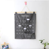 Wall Hanging Note Calendar Hanging Bag Calendar Memo Hanging Bag Party Decor Storage Bag Grey