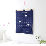 Wall Hanging Note Calendar Hanging Bag Calendar Memo Hanging Bag Party Decor Storage Bag Navy