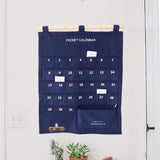 Wall Hanging Note Calendar Hanging Bag Calendar Memo Hanging Bag Party Decor Storage Bag Navy