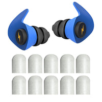 3 Layers Reusable Silicone Noise Canceling Sleeping Ear Plugs with 5 Pairs Replacements Blue