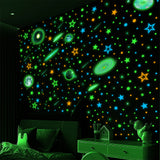 497Pcs Luminous Sticker Wall Decal Luminous Stars self-Adhesive Room Wall Stickers