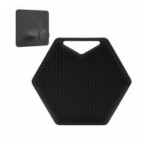 Silicone Bath Brush Exfoliating Body Scrubber Shower Massage Brush with Hanging Hole Black
