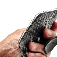 Silicone Bath Brush Exfoliating Body Scrubber Shower Massage Brush with Hanging Hole Black