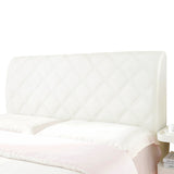 FancyGrab Soft Quilted Bed Headboard Cover Bed Head Slipcover Dustproof Bed Head Backrest Protector White