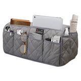 FancyGrab 14 Pocket Couch Organizer Recliner Sofa Armrest Holder Remote Control Holder Grey