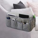 FancyGrab 14 Pocket Couch Organizer Recliner Sofa Armrest Holder Remote Control Holder Grey
