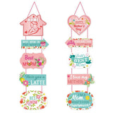 FancyGrab Set of 2Pcs Mothers Day Door Banners Mothers Day Door Hanging Ornament Decoration