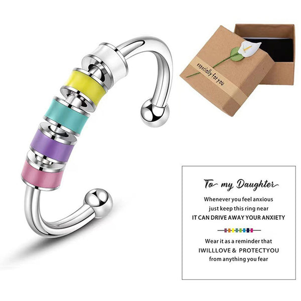FancyGrab To My Daughter Anxiety Fidget Ring Meditation Ring Adjustable Opening Ring Style 2
