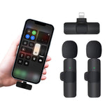 FancyGrab 2pcs Wireless Lavalier Microphone Mic for iPhone iPad Vlog Live Stream Lightning Style