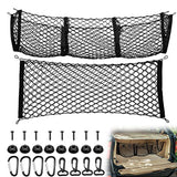 2Pcs Set Car Rear Trunk Net Storage Cargo Trunk Luggage Tidy Organizer