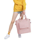 Large Capacity Folding Travel Bag Collapsible Travel Bag Expandable Water-resistant Duffel Bag Pink