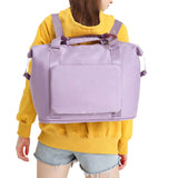 Large Capacity Folding Travel Bag Collapsible Travel Bag Expandable Water-resistant Duffel Bag Purple