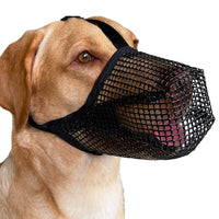 Soft Mesh Covered Dog Muzzle with Adjustable Straps Anti-Biting Breathable Pet Muzzle L