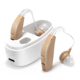 Rechargeable Hearing Aids for Seniors Noise Cancelling Hearing Aids Hearing Aids Amplifier Sound Assist Devices White