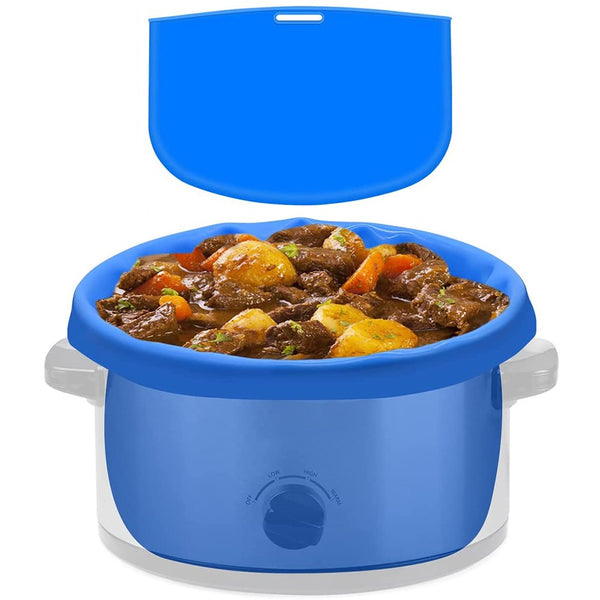 Reusable Slow Cooker Liners Silicone Kitchen Cooking Liner for 6QT Slow Cooker Blue