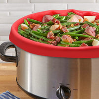 Reusable Slow Cooker Liners Silicone Kitchen Cooking Liner for 6QT Slow Cooker Red