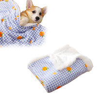Pet Dog Cat Blanket Plush Warm Blanket Double Layer Blue