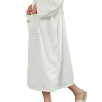 Bath Towel with Hood Wearable Bath Towel Bath Robe for Women White