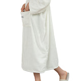 Bath Towel with Hood Wearable Bath Towel Bath Robe for Women White