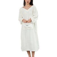 Bath Towel with Hood Wearable Bath Towel Bath Robe for Women White
