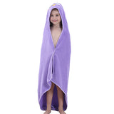 Cartoon Kids Bath Towel Soft Hooded Kids Towel Purple