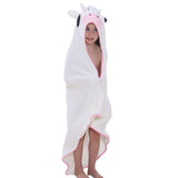 Cartoon Kids Bath Towel Soft Hooded Kids Towel White