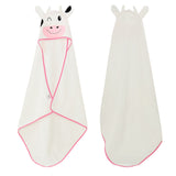 Cartoon Kids Bath Towel Soft Hooded Kids Towel White