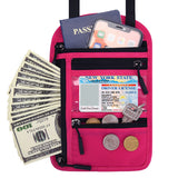 RFID Blocking Passport Holder Multifunctional Travel Passport Wallet Rose Red